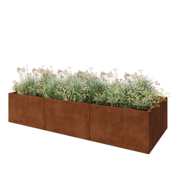 Corten-teräksinen istutuslaatikko XXL - Suorakaiteen muotoiset - 300 x 120 x 60 cm - Ilman pohjalevyä