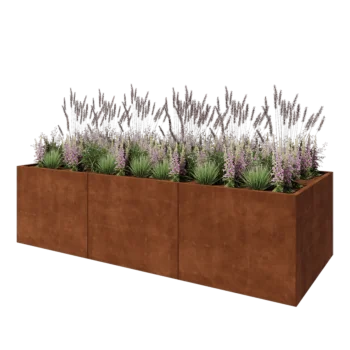 Corten-teräksinen istutuslaatikko XXL - Suorakaiteen muotoiset - 300 x 120 x 80 cm - Pohjalevyllä