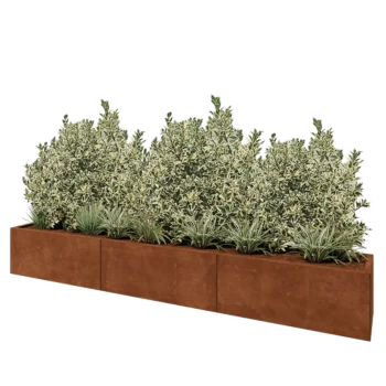Corten-teräksinen istutuslaatikko XXL - Suorakaiteen muotoiset - 300 x 40 x 40 cm - Ilman pohjalevyä