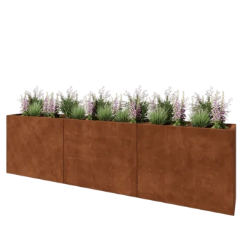 Corten-teräksinen istutuslaatikko XXL - Suorakaiteen muotoiset - 300 x 40 x 80 cm - Ilman pohjalevyä
