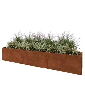Corten-teräksinen istutuslaatikko XXL - Suorakaiteen muotoiset - 300 x 50 x 50 cm - Ilman pohjalevyä