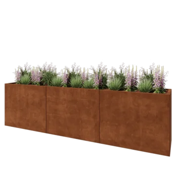 Corten-teräksinen istutuslaatikko XXL - Suorakaiteen muotoiset - 300 x 50 x 80 cm - Ilman pohjalevyä