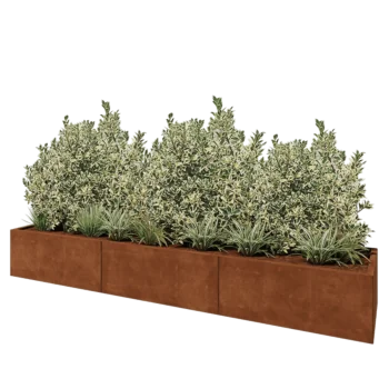 Corten-teräksinen istutuslaatikko XXL - Suorakaiteen muotoiset - 300 x 60 x 40 cm - Ilman pohjalevyä
