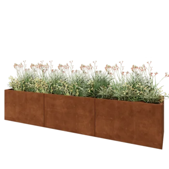 Corten-teräksinen istutuslaatikko XXL - Suorakaiteen muotoiset - 300 x 60 x 60 cm - Ilman pohjalevyä