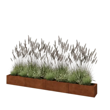 Corten-teräksinen istutuslaatikko XXL - Suorakaiteen muotoiset - 320 x 30 x 30 cm - Ilman pohjalevyä