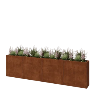 Corten-teräksinen istutuslaatikko XXL - Suorakaiteen muotoiset - 320 x 30 x 80 cm - Pohjalevyllä
