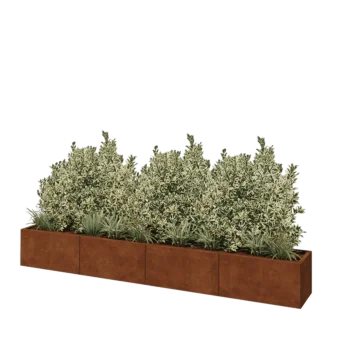 Corten-teräksinen istutuslaatikko XXL - Suorakaiteen muotoiset - 320 x 40 x 40 cm - Pohjalevyllä