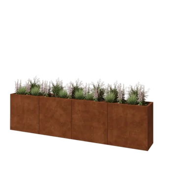 Corten-teräksinen istutuslaatikko XXL - Suorakaiteen muotoiset - 320 x 40 x 80 cm - Pohjalevyllä