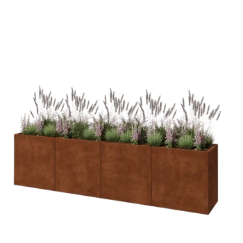 Corten-teräksinen istutuslaatikko XXL - Suorakaiteen muotoiset - 320 x 50 x 80 cm - Ilman pohjalevyä