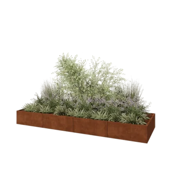 Corten-teräksinen istutuslaatikko XXL - Suorakaiteen muotoiset - 400 x 120 x 40 cm - Ilman pohjalevyä