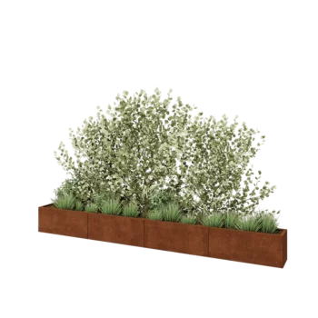 Corten-teräksinen istutuslaatikko XXL - Suorakaiteen muotoiset - 400 x 30 x 40 cm - Ilman pohjalevyä