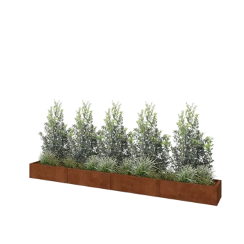 Corten-teräksinen istutuslaatikko XXL - Suorakaiteen muotoiset - 400 x 40 x 30 cm - Ilman pohjalevyä