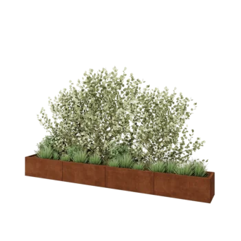 Corten-teräksinen istutuslaatikko XXL - Suorakaiteen muotoiset - 400 x 40 x 40 cm - Pohjalevyllä