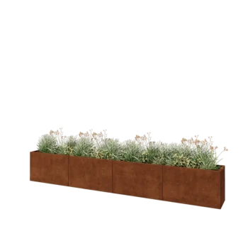 Corten-teräksinen istutuslaatikko XXL - Suorakaiteen muotoiset - 400 x 40 x 60 cm - Ilman pohjalevyä