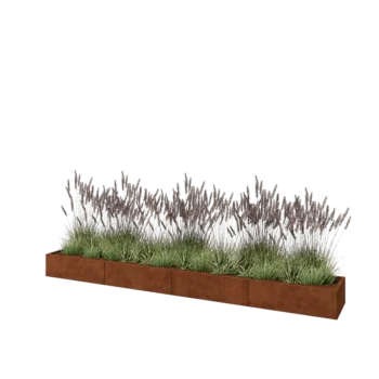 Corten-teräksinen istutuslaatikko XXL - Suorakaiteen muotoiset - 400 x 50 x 30 cm - Pohjalevyllä