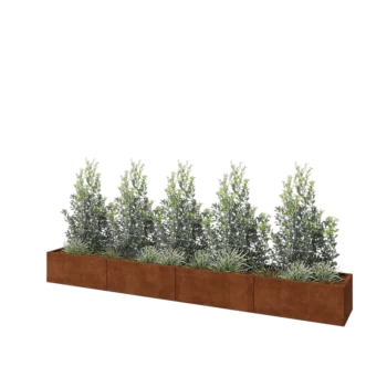 Corten-teräksinen istutuslaatikko XXL - Suorakaiteen muotoiset - 400 x 50 x 40 cm - Pohjalevyllä