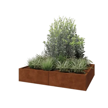 Corten-teräksinen istutuslaatikko XXL - Suorakaiteen muotoiset - 160 x 120 x 30 cm - Ilman pohjalevyä