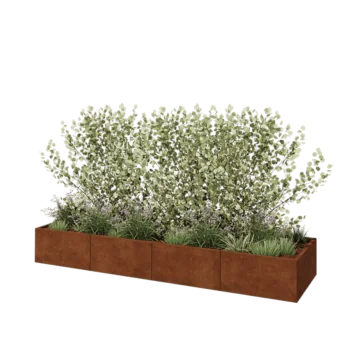 Corten-teräksinen istutuslaatikko XXL - Suorakaiteen muotoiset - 320 x 80 x 40 cm - Pohjalevyllä