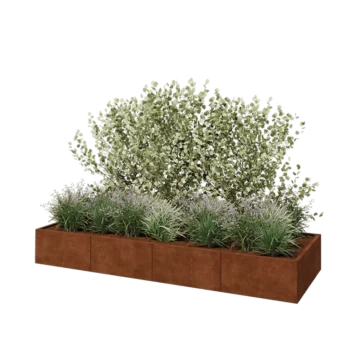 Corten-teräksinen istutuslaatikko XXL - Suorakaiteen muotoiset - 320 x 100 x 40 cm - Ilman pohjalevyä