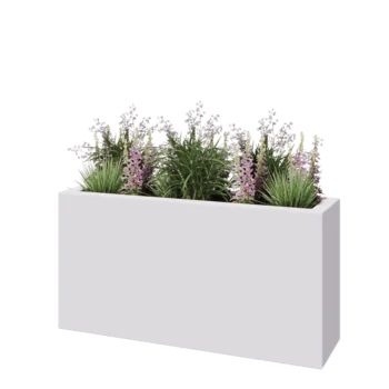 Lasikuituruukku - Suorakulmio - 120 x 30 x 60 cm - RAL9010 matta (valkoinen) - Pohjallinen