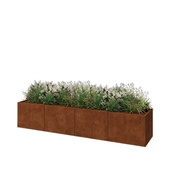 Corten-teräksinen istutuslaatikko XXL - Suorakaiteen muotoiset - 320 x 60 x 60 cm - Pohjalevyllä