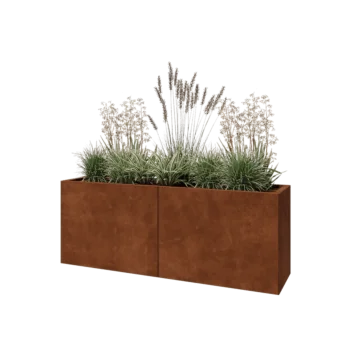 Corten-teräksinen istutuslaatikko XXL - Suorakaiteen muotoiset - 160 x 40 x 60 cm - Pohjalevyllä