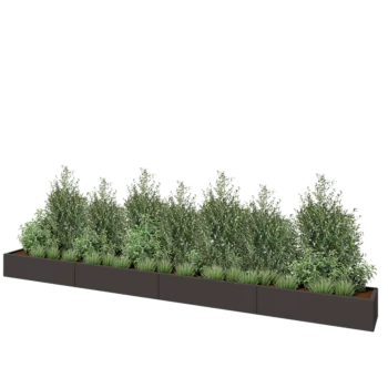 Teräksinen istutuslaatikko XXL - Suorakaiteen muotoiset - 480 x 40 x 30 cm - RAL7016 matta (antrasiitinharmaa) - Pohjalevyllä