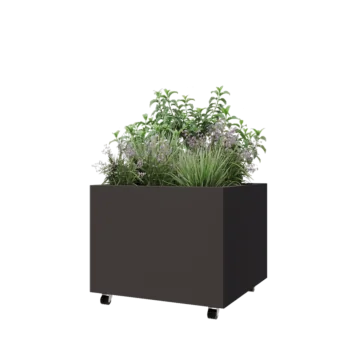 Teräksinen istutuslaatikko - Neliönmuotoiset - 80 x 80 x 60 cm - Muu RAL-väri - Pohjalevyllä - Pyörillä