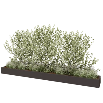 Teräksinen istutuslaatikko XXL - Suorakaiteen muotoiset - 480 x 50 x 30 cm - RAL7016 matta (antrasiitinharmaa) - Pohjalevyllä