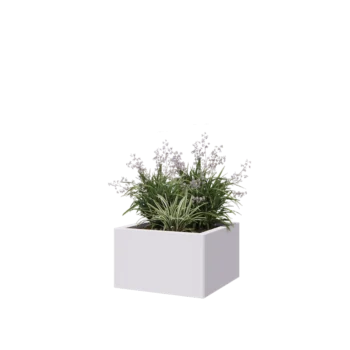 Teräksinen istutuslaatikko - Neliönmuotoiset - 50 x 50 x 30 cm - RAL9010 matta (valkoinen) - Pohjalevyllä