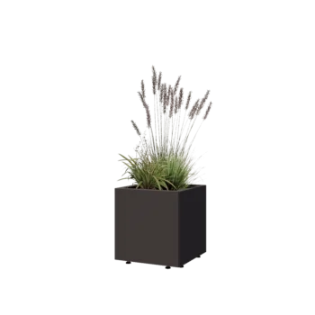 Teräksinen istutuslaatikko - Neliönmuotoiset - 40 x 40 x 40 cm - RAL7016 matta (antrasiitinharmaa) - Pohjalevyllä - Jaloilla