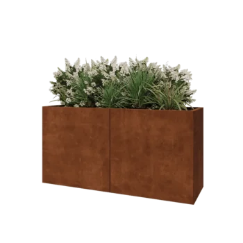 Corten-teräksinen istutuslaatikko XXL - Suorakaiteen muotoiset - 160 x 50 x 80 cm - Pohjalevyllä