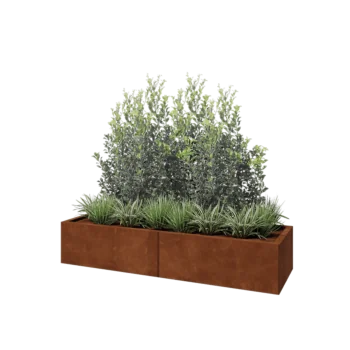 Corten-teräksinen istutuslaatikko XXL - Suorakaiteen muotoiset - 160 x 50 x 30 cm - Pohjalevyllä