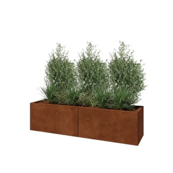 Corten-teräksinen istutuslaatikko XXL - Suorakaiteen muotoiset - 160 x 40 x 40 cm - Pohjalevyllä
