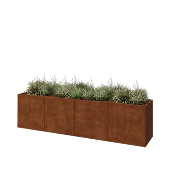 Corten-teräksinen istutuslaatikko XXL - Suorakaiteen muotoiset - 320 x 60 x 80 cm - Pohjalevyllä