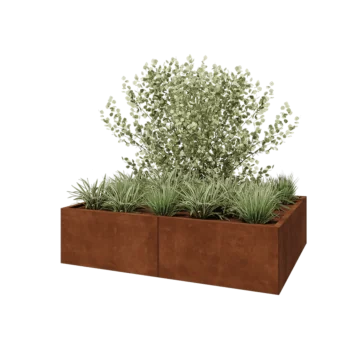 Corten-teräksinen istutuslaatikko XXL - Suorakaiteen muotoiset - 160 x 120 x 40 cm - Pohjalevyllä