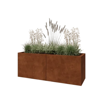 Corten-teräksinen istutuslaatikko XXL - Suorakaiteen muotoiset - 160 x 50 x 60 cm - Pohjalevyllä