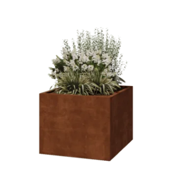 Corten-teräksinen istutuslaatikko - Neliönmuotoiset - 100 x 100 x 80 cm - Hitsattu - Ilman pohjalevyä