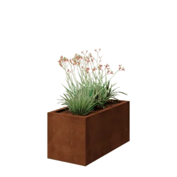 Corten-teräksinen istutuslaatikko - Suorakaiteen muotoiset - 100 x 50 x 50 cm - Hitsattu - Pohjalevyllä