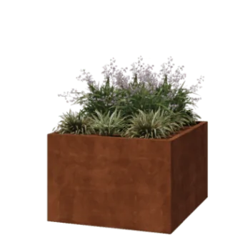 Corten-teräksinen istutuslaatikko - Neliönmuotoiset - 120 x 120 x 80 cm - Hitsattu - Ilman pohjalevyä