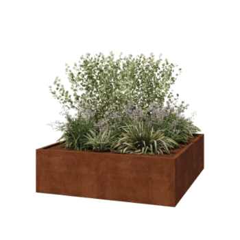 Corten-teräksinen istutuslaatikko - Neliönmuotoiset - 200 x 200 x 60 cm - Hitsattu - Ilman pohjalevyä