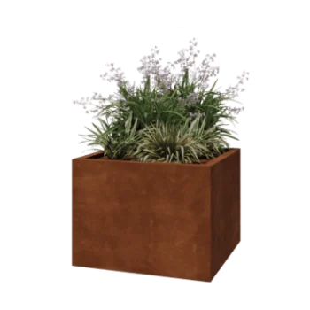 Corten-teräksinen istutuslaatikko - Neliönmuotoiset - 80 x 80 x 60 cm - Hitsattu - Ilman pohjalevyä