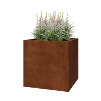 Corten-teräksinen istutuslaatikko - Neliönmuotoiset - 80 x 80 x 80 cm - Hitsattu - Ilman pohjalevyä