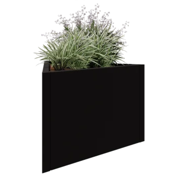 Teräksinen istutuslaatikko - Kolmikulmaiset tasasivuinen - 90,6 x 78,3 x 60 cm - RAL9005 matta (musta) - Ilman pohjalevyä