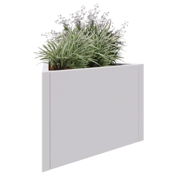 Teräksinen istutuslaatikko - Kolmikulmaiset tasasivuinen - 90,6 x 78,3 x 60 cm - RAL9010 matta (valkoinen) - Ilman pohjalevyä