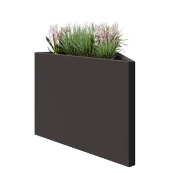 Teräksinen istutuslaatikko - Kolmikulmaiset tasakylkinen - 83,9 x 46,4 x 60 cm - RAL7016 matta (antrasiitinharmaa) - Ilman pohjalevyä
