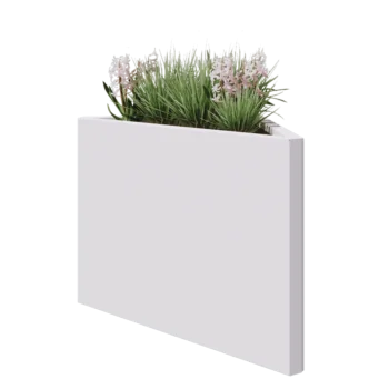 Teräksinen istutuslaatikko - Kolmikulmaiset tasakylkinen - 83,9 x 46,4 x 60 cm - RAL9010 matta (valkoinen) - Ilman pohjalevyä
