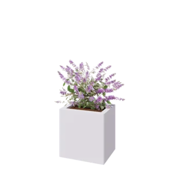 Teräksinen istutuslaatikko - Suorakaiteen muotoiset - 40 x 30 x 40 cm - RAL9010 matta (valkoinen) - Pohjalevyllä