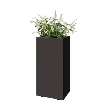 Teräksinen istutuslaatikko - Suorakaiteen muotoiset - 40 x 30 x 80 cm - Muu RAL-väri - Pohjalevyllä - Jaloilla