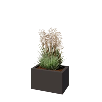 Teräksinen istutuslaatikko - Suorakaiteen muotoiset - 50 x 30 x 30 cm - RAL7016 matta (antrasiitinharmaa) - Pohjalevyllä